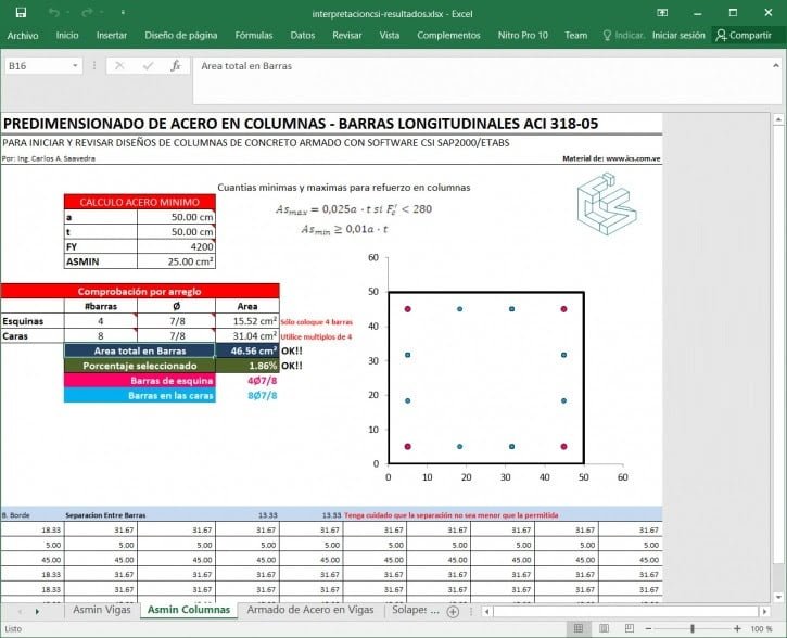 Excel para Interpretación de resultados CSI Sap2000 y ETABS