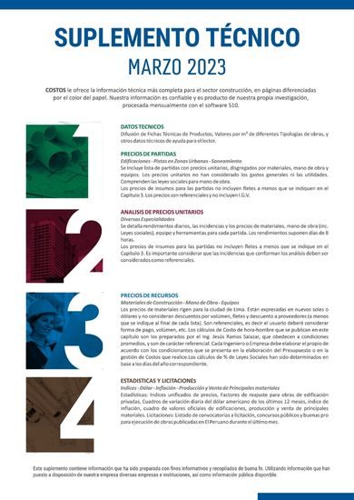 Suplemento Técnico - Revista Costos - Marzo 2023