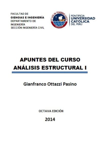 Apuntes del curso Análisis Estructural I - Gianfranco Ottazzi | LIBRO PDF